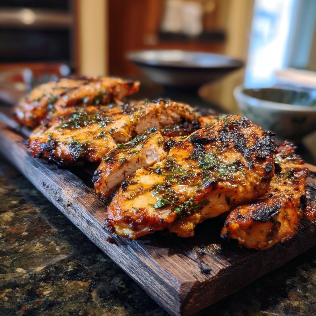 Gegrilltes Hähnchen Mit Zitronen Kräuter Marinade