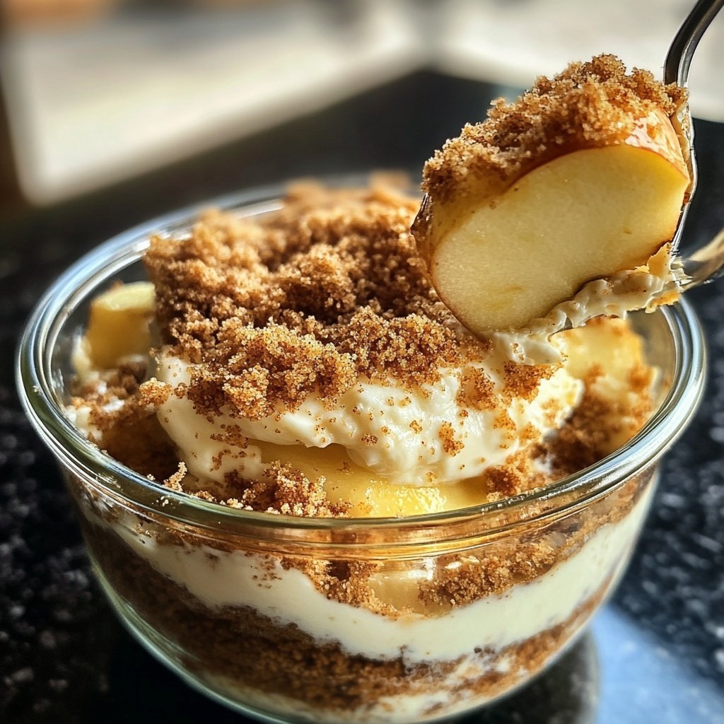 Spekulatius-Apfel-Cheesecake Dessert im Glas