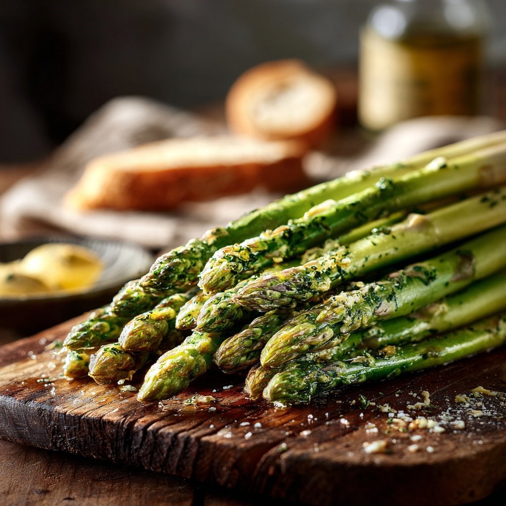 Grüner Spargel Mit Kräuterbutter