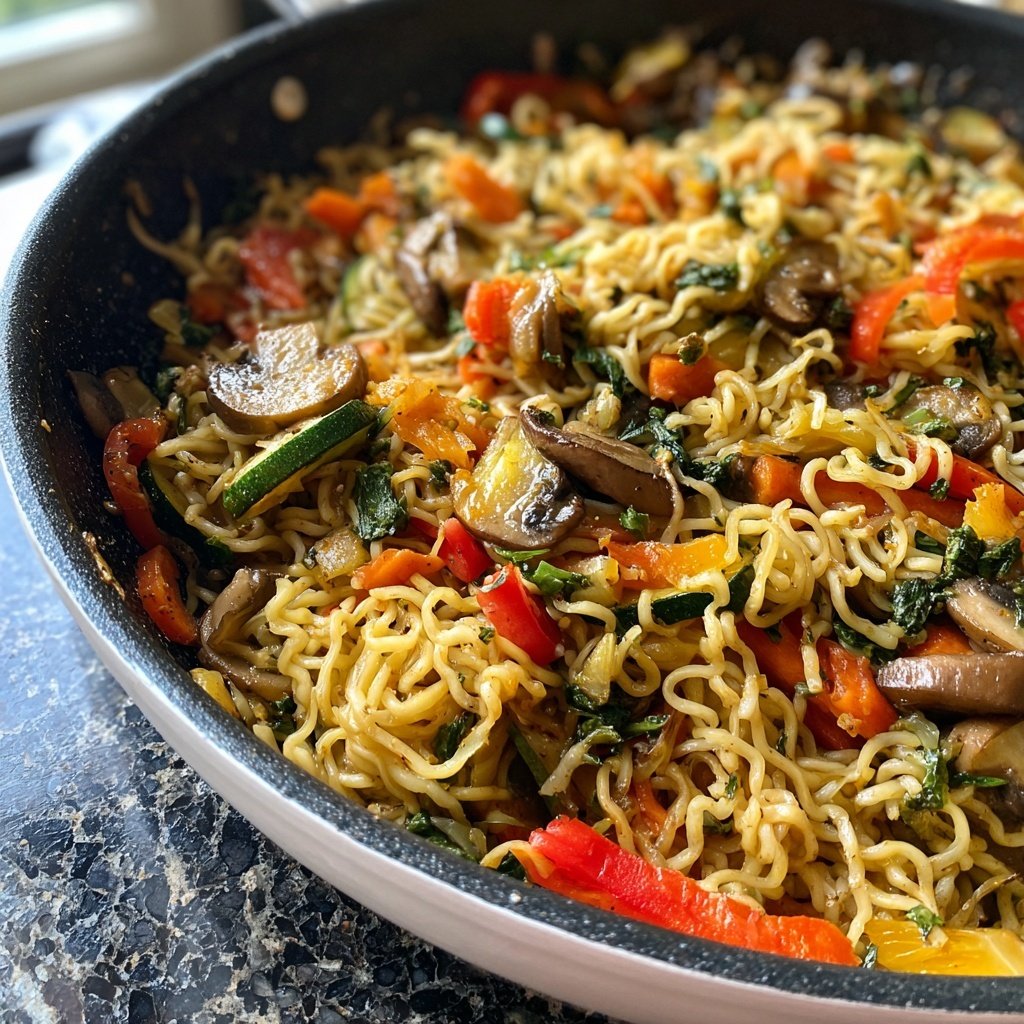 Kalorienarme Nudelpfanne