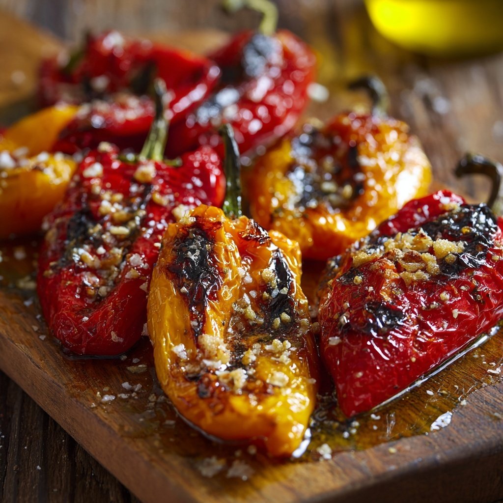 Gegrillte Paprika Mit Knoblauch