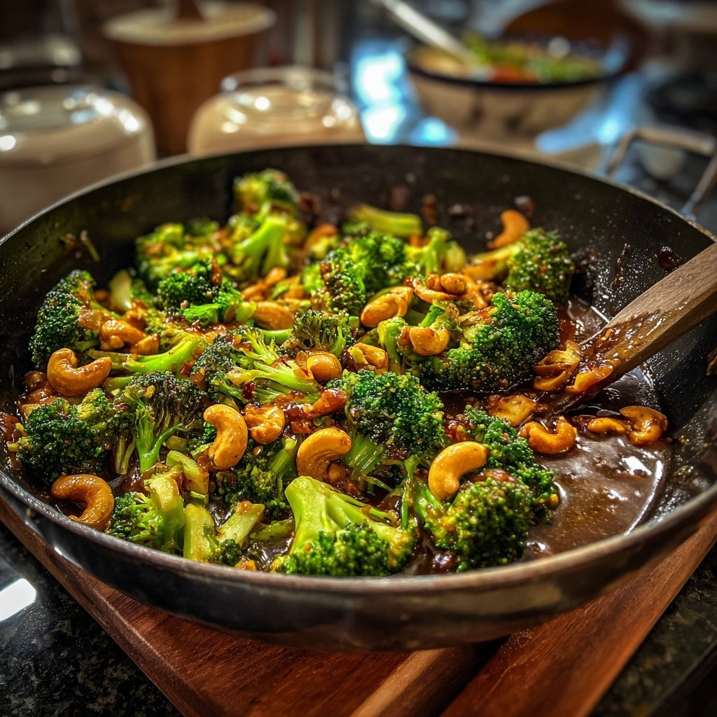 Brokkoli Cashew Wok Pfanne