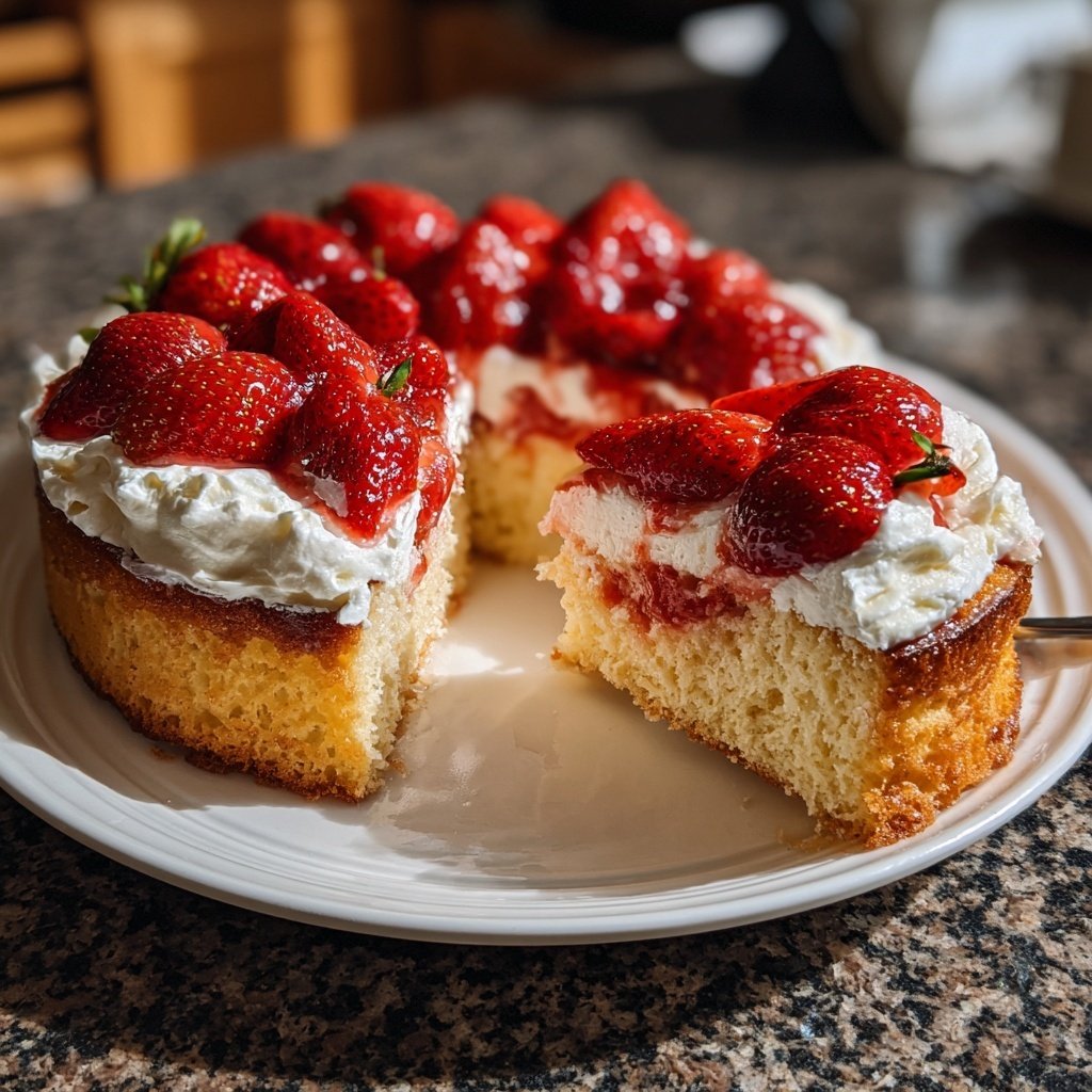 Erdbeer Kuchen Mit Frischer Sahne