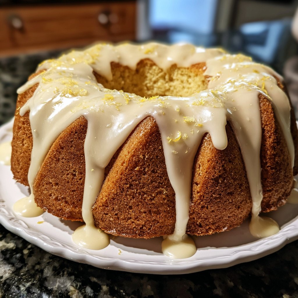 Zitronenkuchen mit Frischkäseglasur